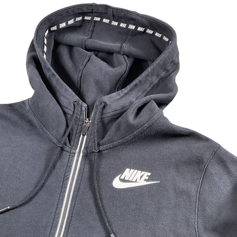 Nike Full Zip Hoodie Jacket Black Athleisure‎ Longline Layering Small